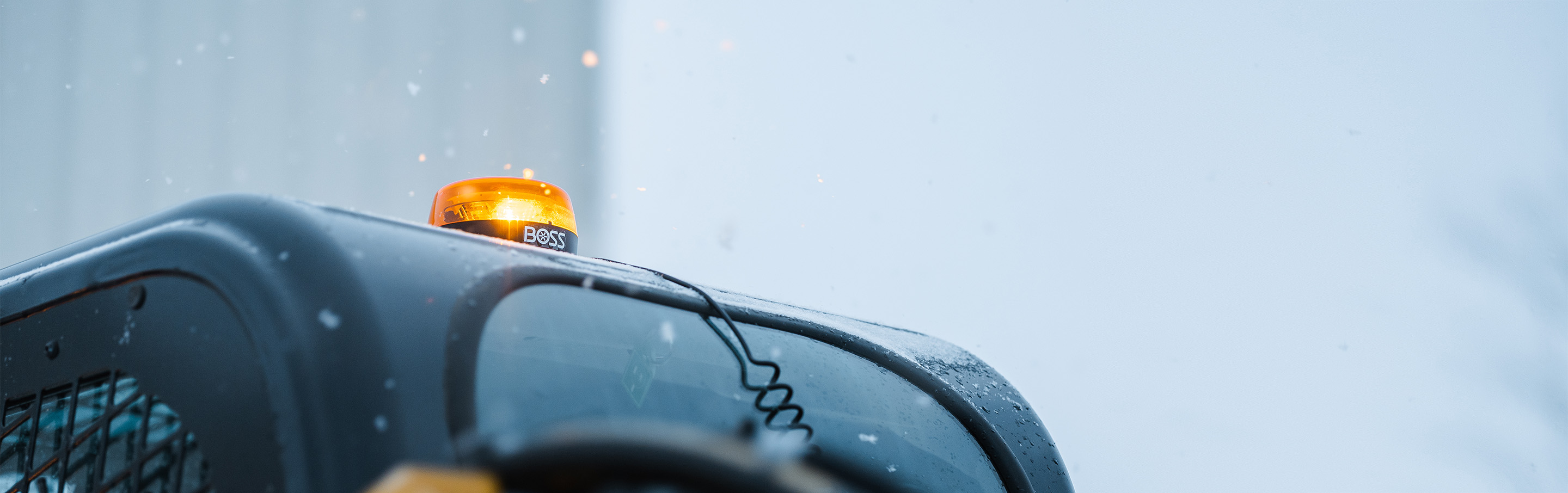 BOSS Beacon light on top of a Skid Steer